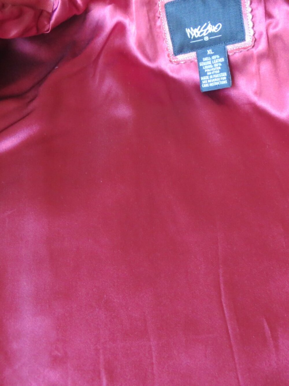 Vintage Mossimo Women's Red Leather XL Jacket - Picture 9 of 12